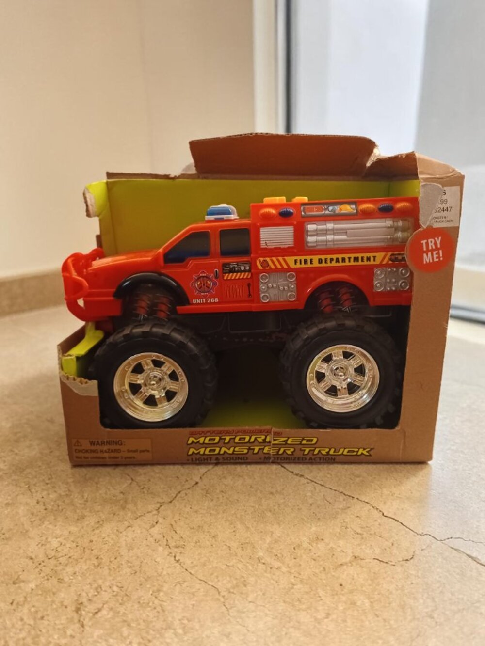 Fire Engine Monster Truck Toy Kids Electric Motor Emergency Vehicle NEW